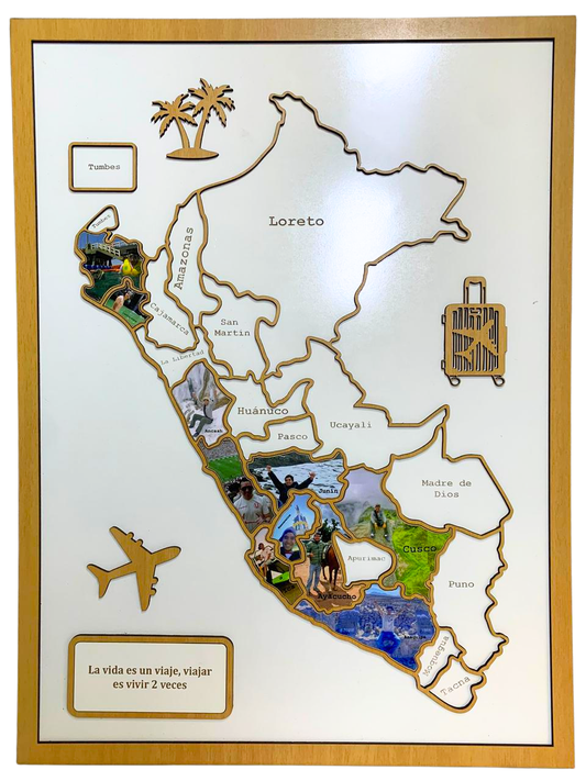 Mapa Viajero del Perú con Marco